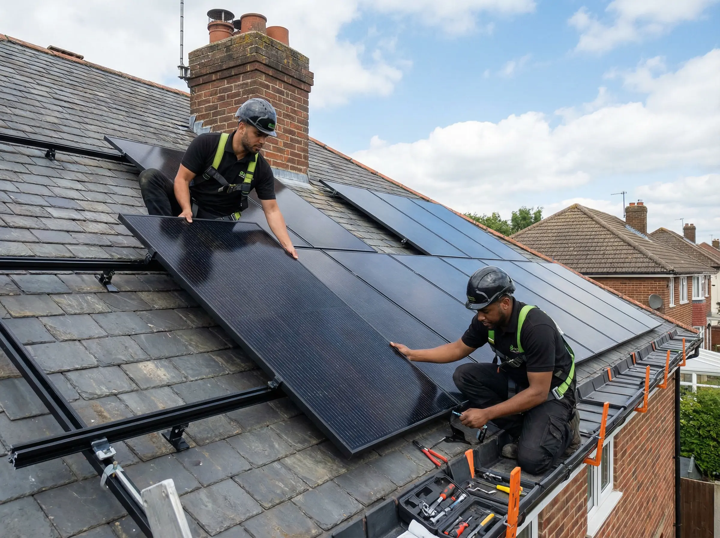 Installation team on roof