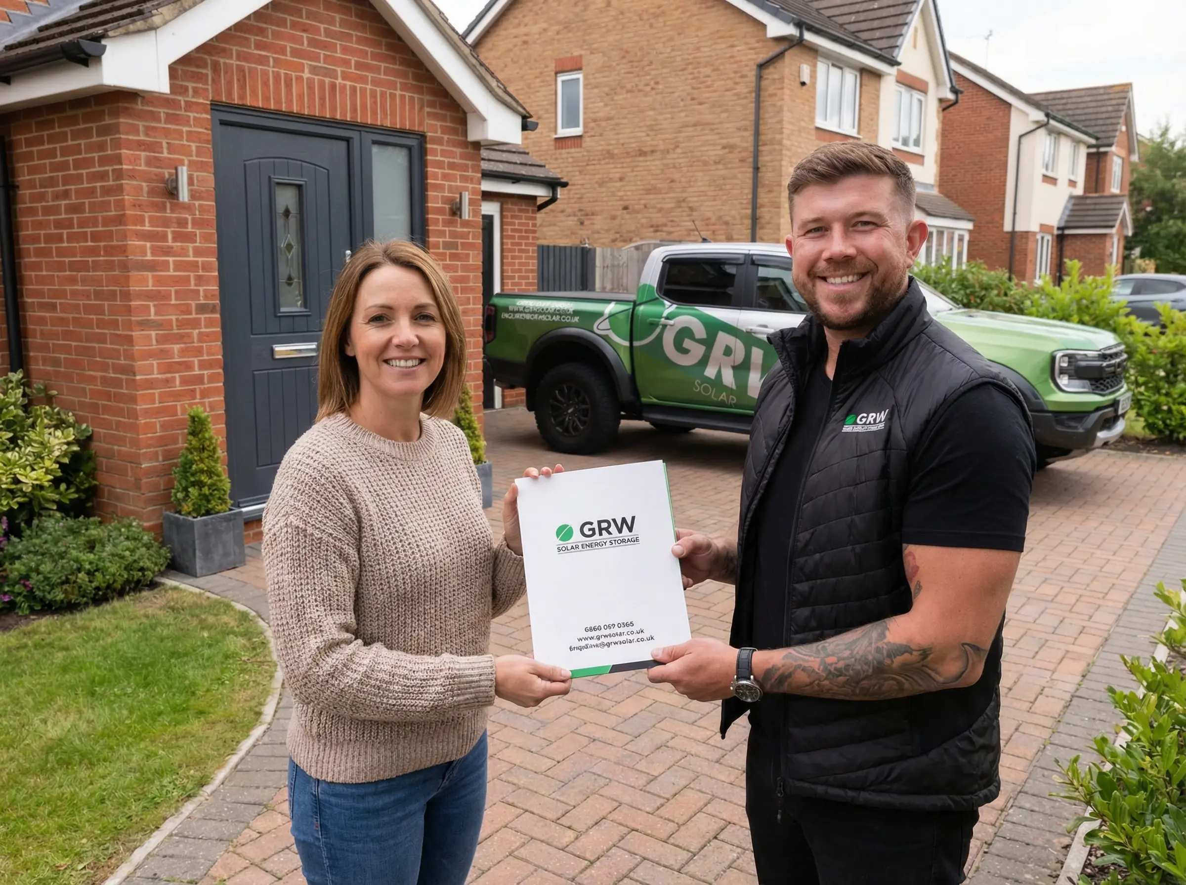 Handover moment at front door